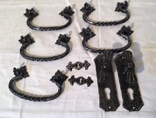 Konvolut Schubladen Möbel Griff, Beschläge Türgriff, Schlüsselrosette, rustikal 