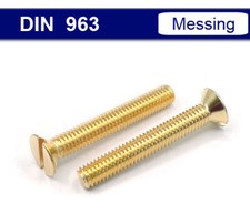 Messing Senkkopfschrauben DIN 963 mit Schlitz M2 - M16 gold gelb 5/10/25 Stück