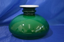 Ø 190 mm Petroleum Lampe Lampen Lampenschirm Lamp 185 mm Glas Schirm GRÜN Weiß