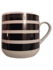 Eduscho Espressotasse Tasse Gestreift Schwarz Weiß Keramik 250ml