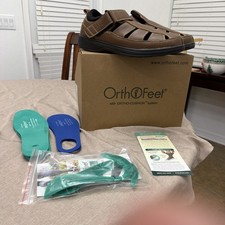 BROWN LEATHER ORTHO FEET MEN