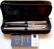 PARKER Schreibset 3-teilig Patronenfüller Kugelschreiber Drehbleistift Lederetui