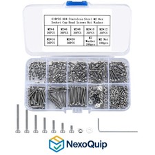 410 Teile M2 Inbusschrauben Set Edelstahl Muttern Unterlegscheiben Schraubens...