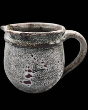 Vintage Studiokeramik Krug - Craquelé Glasur - Grau - Signiert - 70er Jahre