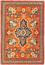 Ghom Teppich 86x60 Rot Orange