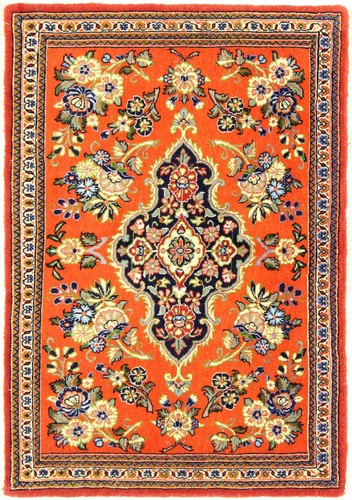 Ghom teppich 86x60 - ghom, rot