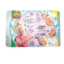 SES Creative Tattooset Bastelbedarf 3 in 1 Glamour Tattoos vielseitig Metallic D