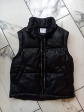Weste Bershka Gr.S /M 38 schwarz Steppweste  Kunstleder Wie Neu