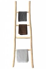 Handtuchhalter  Holzleiter Teakholz 160 cm Kleiderständer Ablage Badezimmer Flur