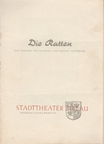 Programmheft gerhart hauptmann - programmheft,
