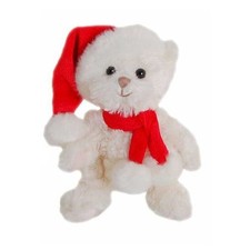 Barbara Bukowski Teddybär Baby Tomtenisse Weihnachtsmütze weiß Plüschbär 18 cm 