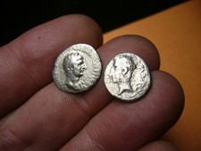 Quinar Augustus Victoria und Hemidrachme Hadrianus Keule s-ss (CA5058)