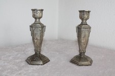 Set 2 antike Kerzenständer Jugendstil Art Nouveau um 1900 Frankreich versilbert