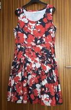 Alba Moda Kleid Gr. 42 Sommerkleid Blumen blau rot neu