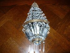 alte prunkvolle Lüster Wandlampe Korblüster Wandlampe mit 108 Kristallglasbehang