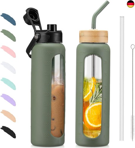 Trinkflasche glas 900ml sport - glas,