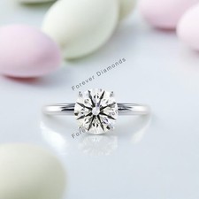 14K Weißgold Diamant Ring E F