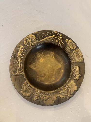 Bronze teller art deco - deco, bauern