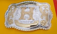 Gürtelschnalle Buckle Initialien  Buchstabe " H "   Western Initial Name Letter