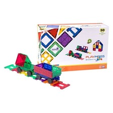 PLAYMAGS 3D-Magnetbausteine ​​Zug 153, 50-teiliges Set für Kleinkinder