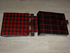 2 leere Singlealben, Aufbewahrung für Singles, kariert, 60er Jahre