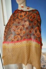 GOLDLINE SCARFS 4 YOU TUNNELSCHAL BREIT* PEACE & STERNEN-MOTIV*105 X 90CM*KLASSE