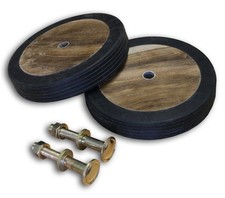 2 Stück Teak Räder