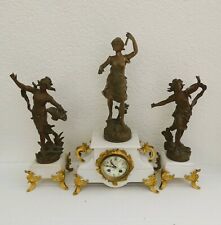 antike französische ,Tischuhr, Kaminuhr,  zwei Beisteller um 1890 Portaluhr