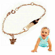 Babyarmband mit Schutzengel- Echt Silber925, Oberfläche rotgold vergoldet-Gravur
