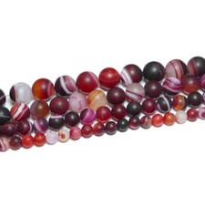 Bandachat Perle Kugel matt rot