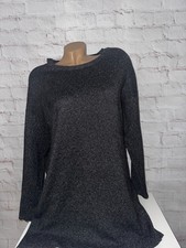 Vero Moda Strickpullover Seitenschlitze Alpaka schwarz meliert strukturiert Gr.S