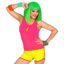 80er Jahre Hot Pants Neon-Panties Mini-Shorts Sporthose Aerobic Outfit Neongelb
