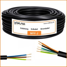 NYY-J Erdkabel Stromkabel Erdleitung 3x1,5 3x2,5 5x1,5 5x2,5 5x4 5x6 bis 100m