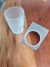 Weissenstein Zahnputzbecher Halterung und Glas Becher, ohne Bohren 3M Kleber