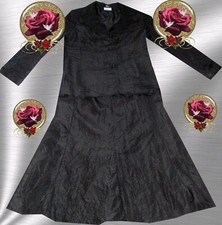 Abend-Bekleidung festlicher Zweiteiler, langer Godetrock +Blazer schwarz edel 40