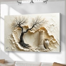 Baum wandbild beige - baum,