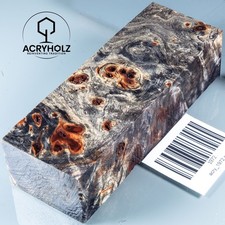 1972 Pappel Maser | 120x40x30 | Griffblock stabilisiert | ACRYHOLZ | Messergriff