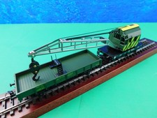 D13 Märklin H0 Güterwagen Kranwagen Krupp grün mit Beiwagen und Stütze TOP