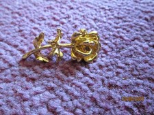 Brosche in Form einer Rose, goldfarben, Modeschmuck
