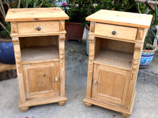 2x Nachtkästchen Holz Natur Schrank Kommode Nachttisch Landhaus Schlafzimmer TOP