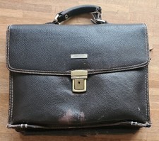 Aktentasche / Ledertasche Brooks Brothers mit viel Patina (zur Reparatur)