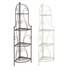 Eckregal Landhaus Vintage 4 Böden Metall Regal