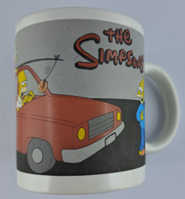 Vintage Simpsons Tasse Auto Motiv Familie im Auto Marge Bart Homer Lisa 1998