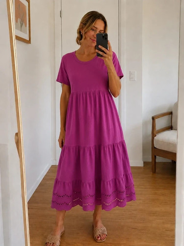 Boho stufenkleid pink - boho, mit