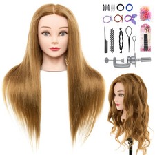 NEVERLAND ® 60 cm Übungskopf Long mit 60% Echthaar Ausbildung zum Friseur