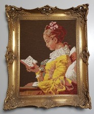 Altes Gobelinbild in goldenem