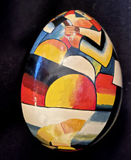 Kunst! Skulptur - Ei aus Russland Holz handbemalt "Der Holzfäller" v. Malewitsch