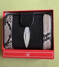 Damenbörse Rochen- und Schlangenleder selten neu exklusiv integrierte Münzbörse