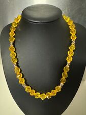 CITRIN Design Collier  Kette mit ZW Teilen handgefertigt ca. 52 cm Magnet verg.