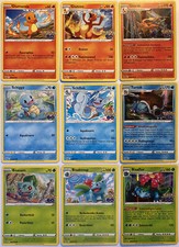 Pokemon 9 Karten Pokemon GO | Glurak | Turtok | Bisaflor | Deutsch | Near Mint